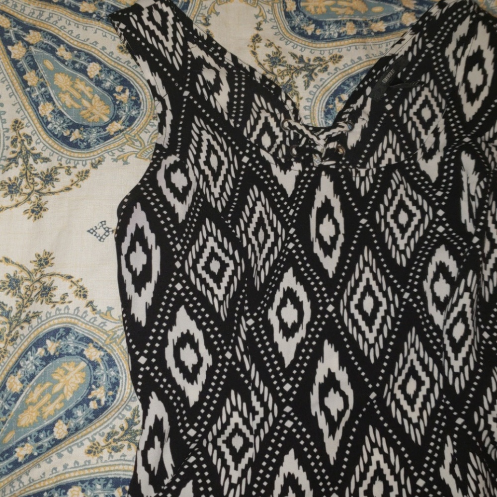 Forever 21 Black and White Back Cut Out Dress